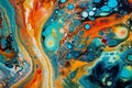 Oil and water creating beautiful abstract background