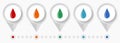 Oil, water drop concept vector icons, editable infographic template, set of colorful flat design pointers Royalty Free Stock Photo