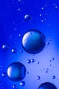 Oil and water, vivid blue