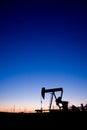 Oil well pumpjack sunset