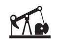 Oil well silhouette industrial facility logo urban