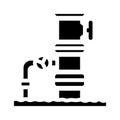 oil wellhead petroleum engineer glyph icon vector illustration