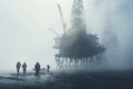 Oil work building construction helmet industrial rig production workers fog crew