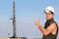 Oil worker with Royalty Free Stock Photo