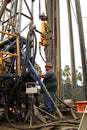 Oil Worker at Oil Well Abandoning Jobsite Royalty Free Stock Photo