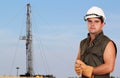 Oil worker on oilfield