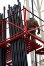 Oil worker on scaffold Royalty Free Stock Photo