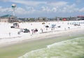Oil workers replace tourists on Pensacola Beach Royalty Free Stock Photo