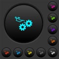 Oiler can and gears dark push buttons with color icons