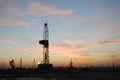 Oilfield the evening glow Royalty Free Stock Photo