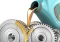 Oiling Gears. Royalty Free Stock Photo