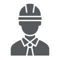 Oilman glyph icon, industy and man, worker sign, vector graphics, a solid pattern on a white background.