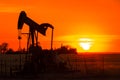 Ellis County, KS USA - Oilpump at Sunset in Western Kansas