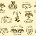 Oilve oil labels pattern