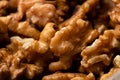 Oily foods. Nuts in close-up.