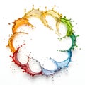 Oily Liquid Splashes Arranged in a Circle Royalty Free Stock Photo