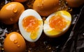 Oily Salted Eggs: Chinese Food Close-up. Generative By Ai