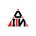 OIM triangle letter logo design with triangle shape. OIM triangle logo design monogram. OIM triangle vector logo template with red Royalty Free Stock Photo