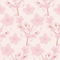 Oink cherry blossom bouquet in a seamless pattern design Royalty Free Stock Photo