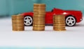 ÃÂ¡oins on car background Royalty Free Stock Photo