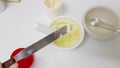 Ointment compounding with mortar Royalty Free Stock Photo