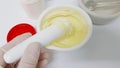 Ointment compounding with mortar Royalty Free Stock Photo