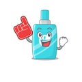 Ointment cream presented in cartoon character design with Foam finger Royalty Free Stock Photo
