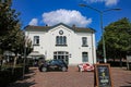 Beautiful historic dutch white old ancient train station building