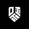 OIT abstract monogram shield logo design on white background. Royalty Free Stock Photo