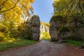 Ojcow National Park. Rocks called the Krakow Gate. Landscape Royalty Free Stock Photo