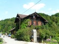 OJCOW , POLAND -HISTORICAL WOODEN BUILDINGS ON OJCOWSKI NATIONAL PARK