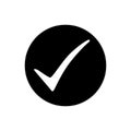 Ok button vector icon. Approve illustration sign. Check mark symbol. Yes logo. Royalty Free Stock Photo