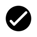 Ok button vector icon. Approve illustration sign. Check mark symbol. Yes logo. Royalty Free Stock Photo