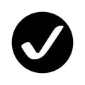 Ok button vector icon. Approve illustration sign. Check mark symbol. Yes logo. Royalty Free Stock Photo