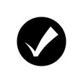 Ok button vector icon. Approve illustration sign. Check mark symbol. Yes logo. Royalty Free Stock Photo