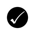 Ok button vector icon. Approve illustration sign. Check mark symbol. Yes logo. Royalty Free Stock Photo