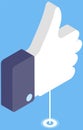 Ok gesturing agreement expression. Thumbs up icon for social media. Hand showing thumb up gesture