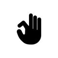 OK Hand, Approval, Okay Finger Flat Vector Icon Royalty Free Stock Photo