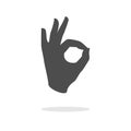 Ok hand sign. Ok icon vector.