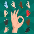 Ok hands success gesture okey yes agreement signal business human agree best approval vector.