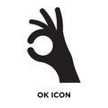 Ok icon vector isolated on white background, logo concept of Ok Royalty Free Stock Photo