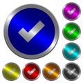 Ok luminous coin-like round color buttons
