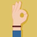 Ok Nice Hand Gesture Vector Illustration Graphic