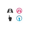 Hand gesture icon logo simple template