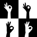 OK sign silhouette hands icons Royalty Free Stock Photo