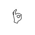 ok sign three finger isolated success approval positive icon symbol