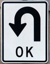 OK U Turn Sign