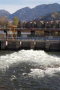 Okanagan Falls, Flood Gate, British Columbia, vert Royalty Free Stock Photo