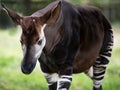 The Okapi known as the forest giraffe or zebra giraffe Royalty Free Stock Photo