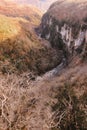 Okatse canyon in winter, Georgia. Royalty Free Stock Photo